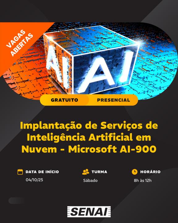 Foto 2 de 4 — Senai Araraquara oferece 3 cursos gratuitos de tecnologia; saiba como participar