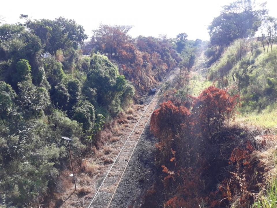 Foto 4 de 8 — Carro despenca mais de 20 metros e cai na linha férrea
