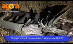 Colisão frontal deixa 8 vítimas na rodovia entre Araraquara e Boa Esperança