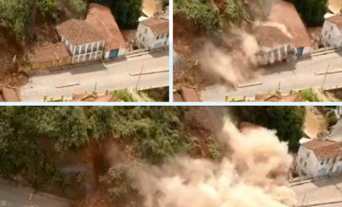 Casarões históricos são destruídos após desabamento em Ouro Preto. Veja